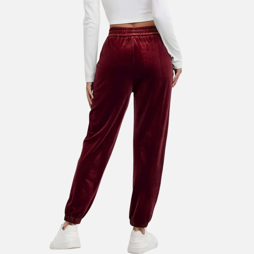 Women's Soft Velvet Track Pants - Y2K Joggers