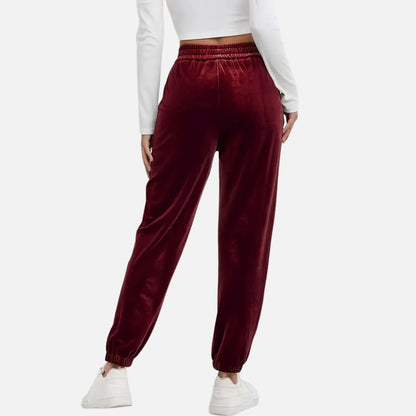 Women's Soft Velvet Track Pants - Y2K Joggers