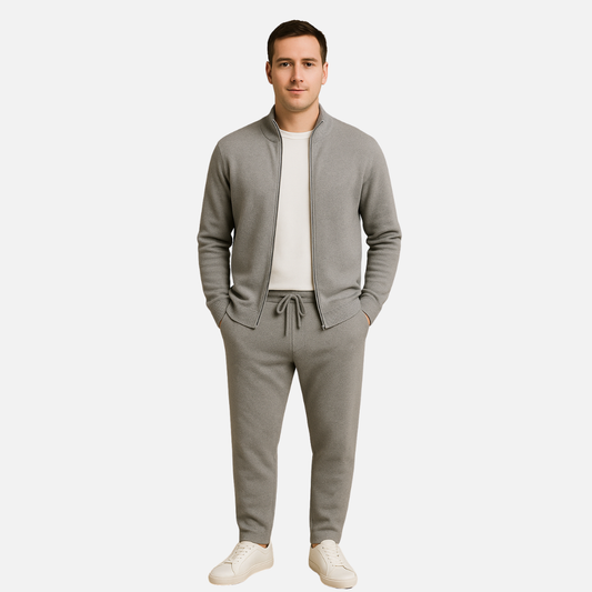 Men’s Knit Lounge Set – Casual Two-Piece Outfit Tracksuit