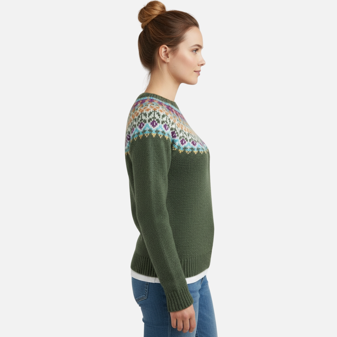 Women’s Nordic Knit Sweater – Wool Pullover