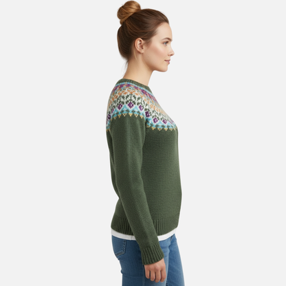 Women’s Nordic Knit Sweater – Wool Pullover