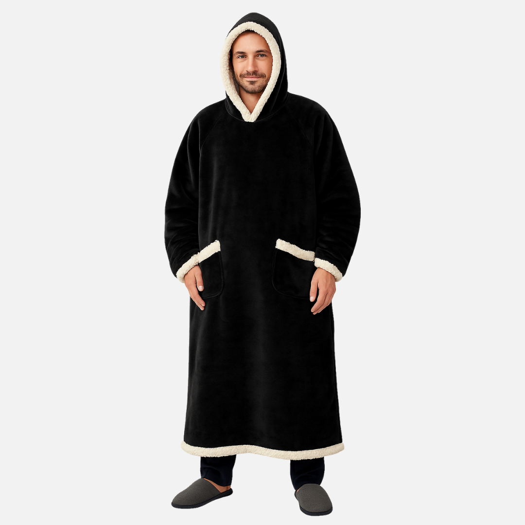 Men’s Oversized Hoodie Blanket – Fleece Wearable Blanket