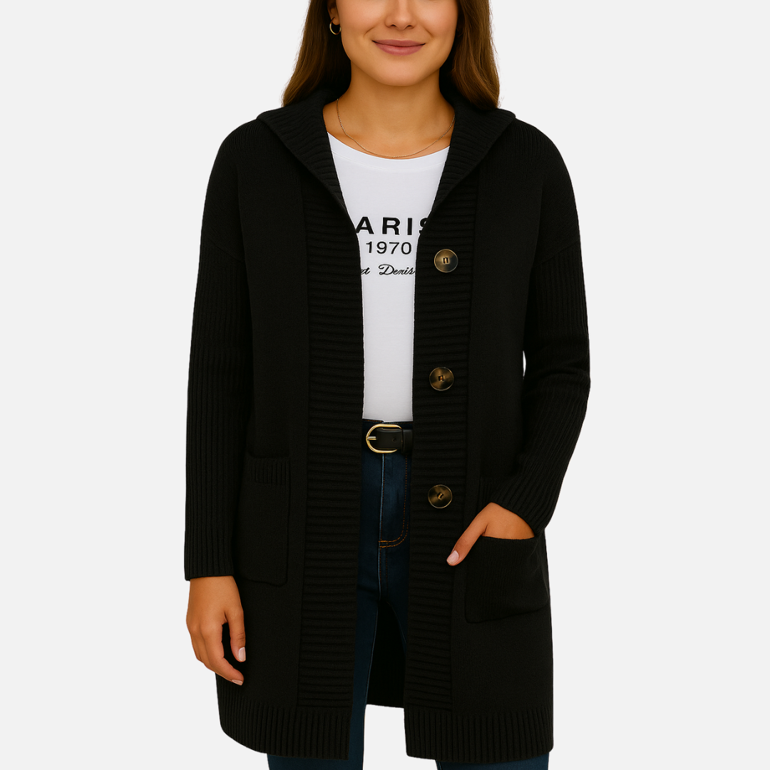 Women’s Long Knit Hooded Cardigan