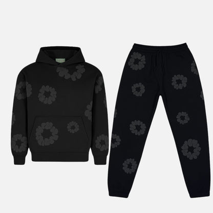 Men's Floral Tracksuit - Comfortable Hoodie and Joggers Set
