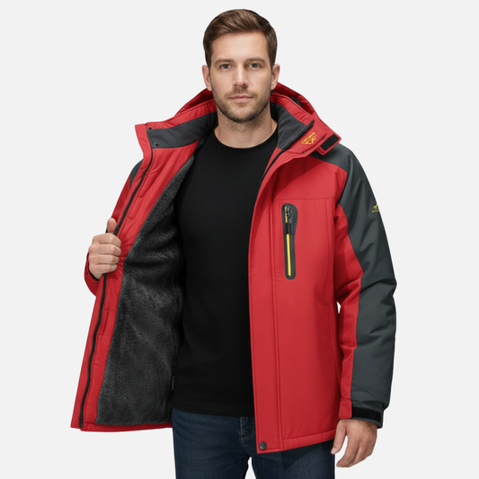 Men’s Waterproof Winter Ski Jacket – Fleece Lined Outdoor Windproof Coat