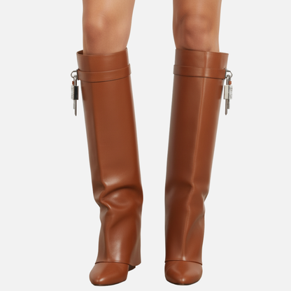 Women’s Knee-High Boots with Lock Detail