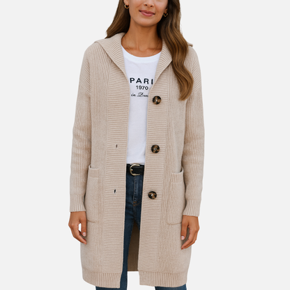 Women’s Long Knit Hooded Cardigan