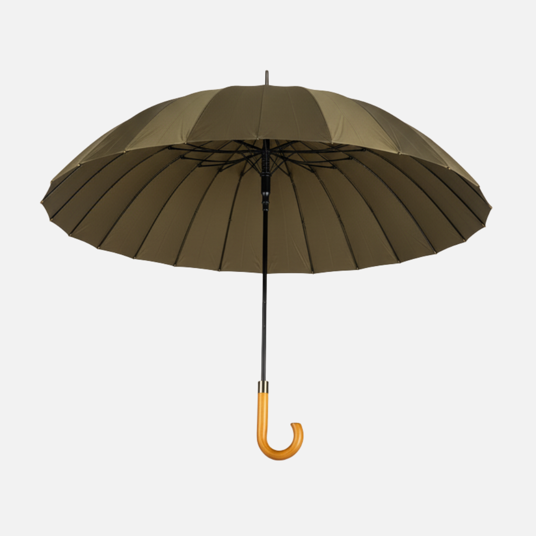 Classic Windproof Umbrella with Wooden Handle