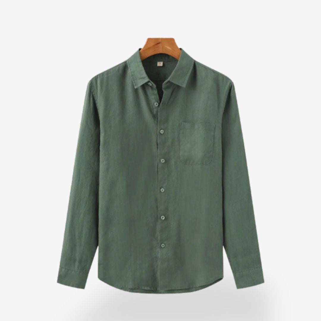 Men’s Casual Long Sleeve Linen Shirt – Lightweight & Breathable Summer Shirt