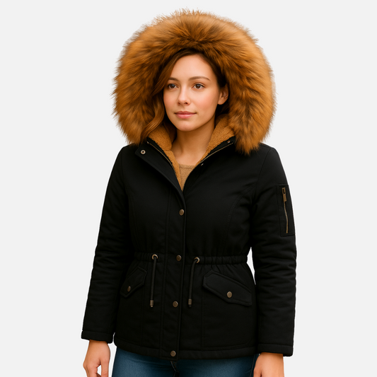 Women’s Lined Winter Parka – Warm Hooded Coat
