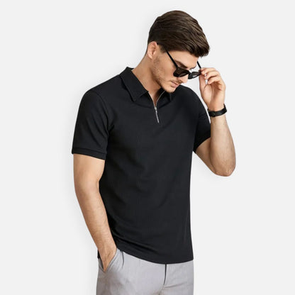 Men’s Short Sleeve Polo with Zipper