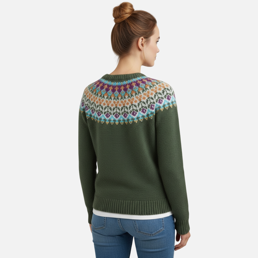 Women’s Nordic Knit Sweater – Wool Pullover