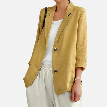 Women's Tailored Blazer - Linen Blazer Jacket