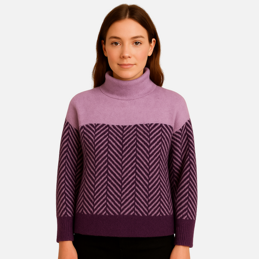 Women’s Wool Blend Sweater – Turtleneck