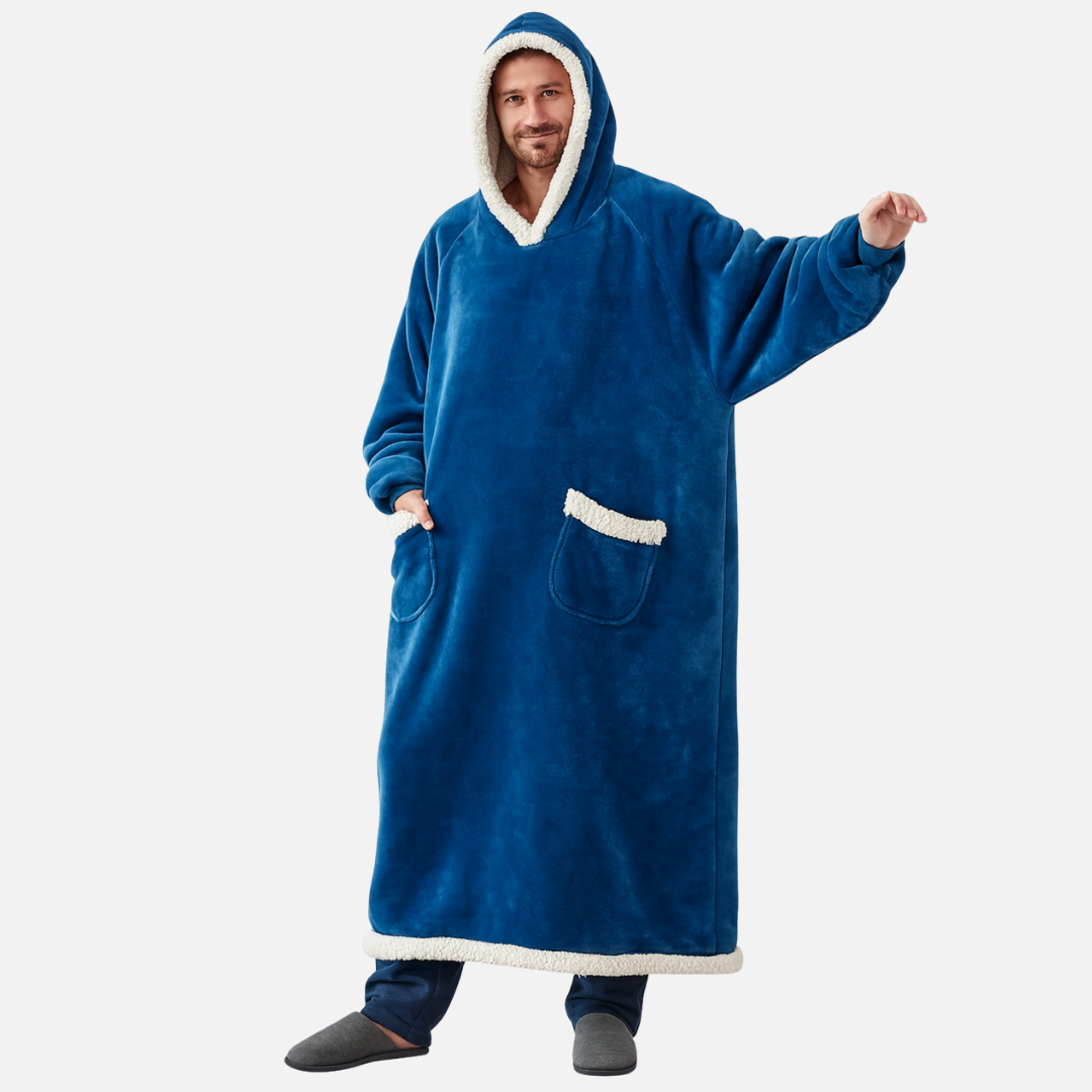 Men’s Oversized Hoodie Blanket – Fleece Wearable Blanket