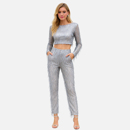 Women’s Sparkling Fringe Set – Glamorous Outfit