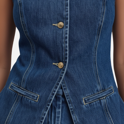 Women’s Sleeveless Denim Set - Full Denim Outfit