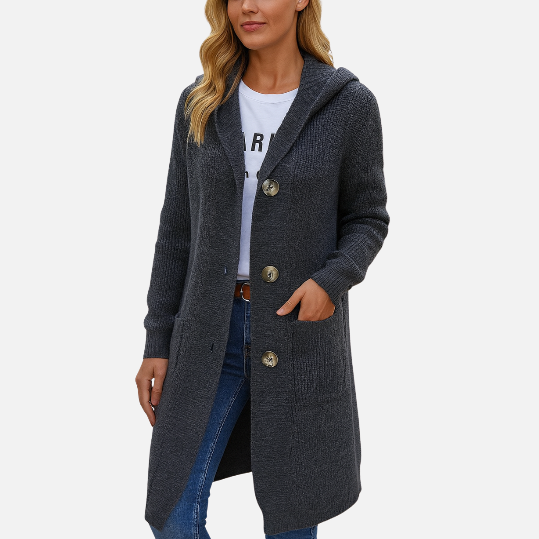 Women’s Long Knit Hooded Cardigan