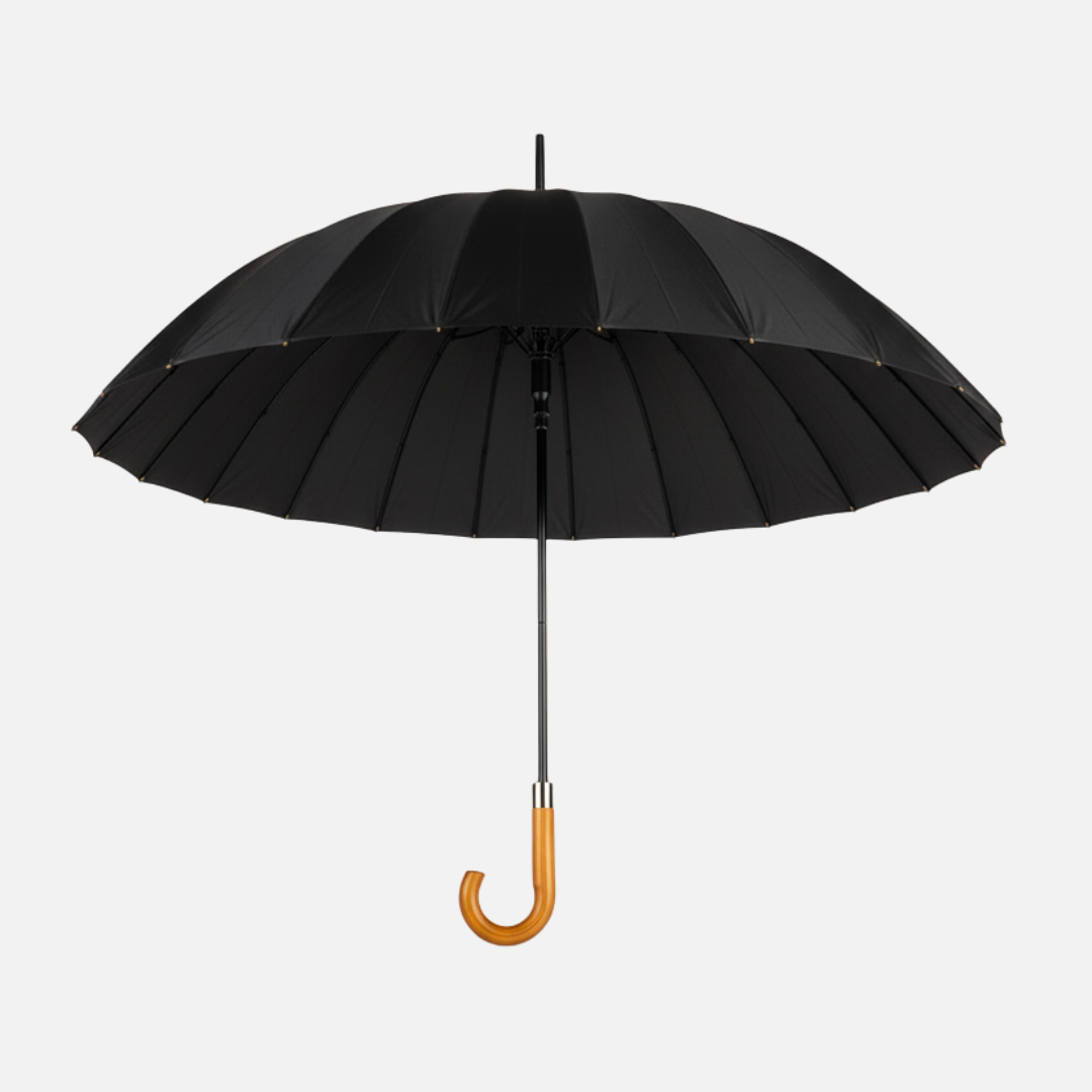 Classic Windproof Umbrella with Wooden Handle