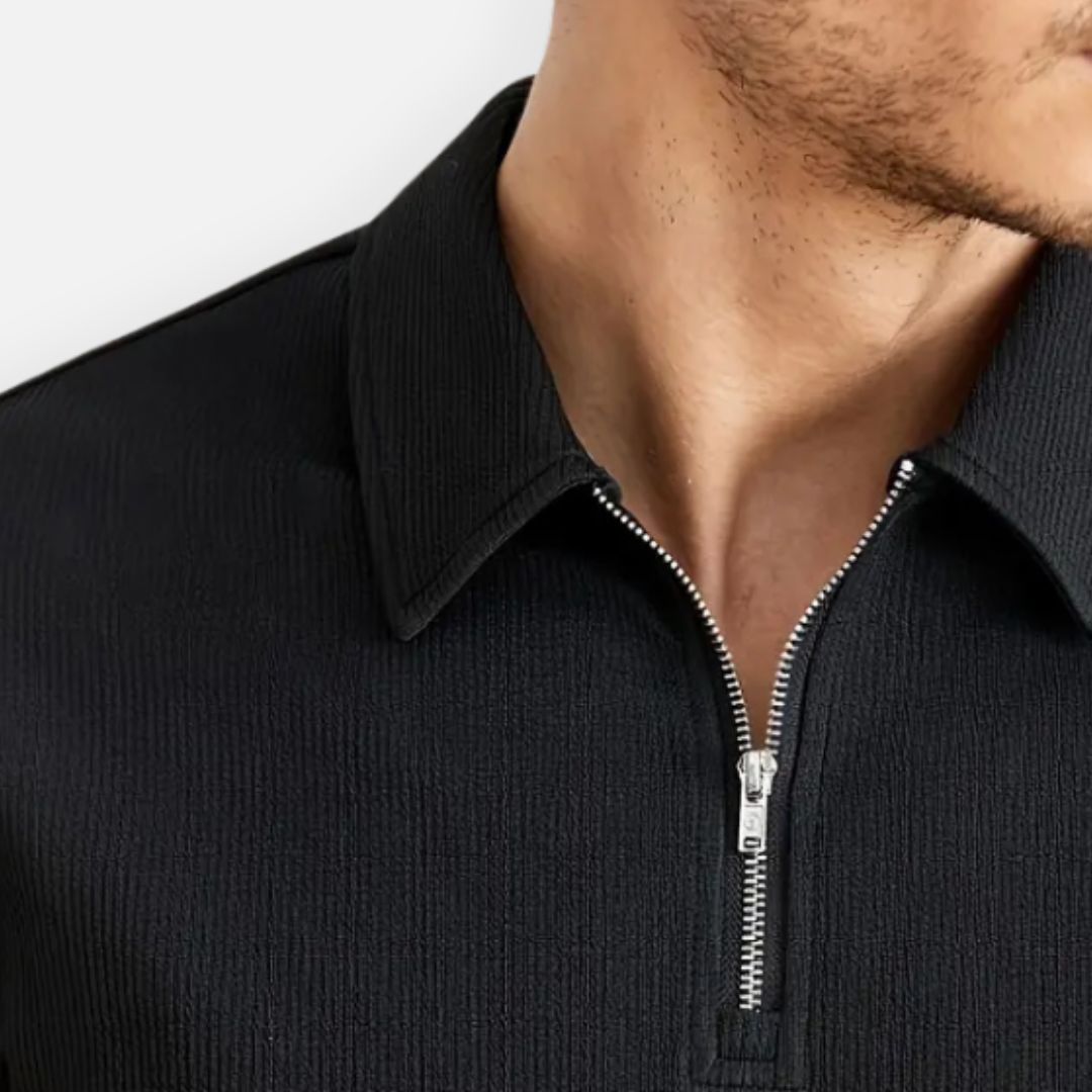Men’s Short Sleeve Polo with Zipper