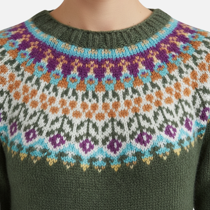 Women’s Nordic Knit Sweater – Wool Pullover