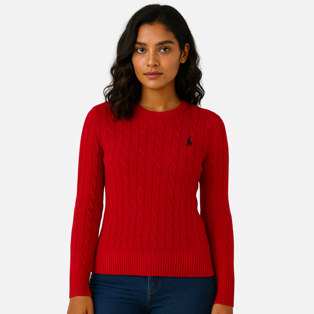 Women’s Cable Knit Sweater – Classic Pullover