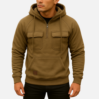 Men's Utility Hoodie - Warm Zipped Hoodie