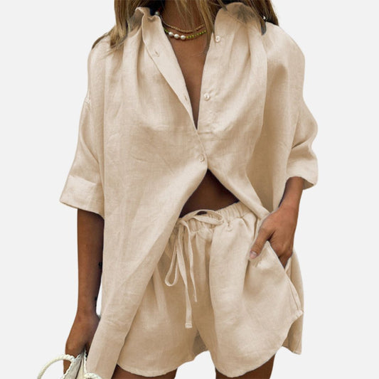 Women's Breathable Linen Outfit Set
