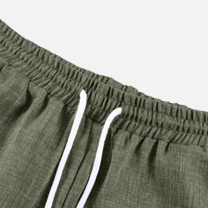 Men’s Linen Set - Short Sleeve Shirt and Shorts