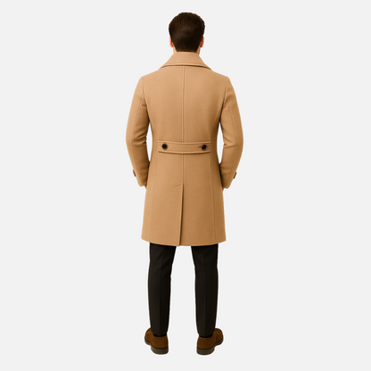 Men's Merino Wool Trench Coat - Long Wool Jacket