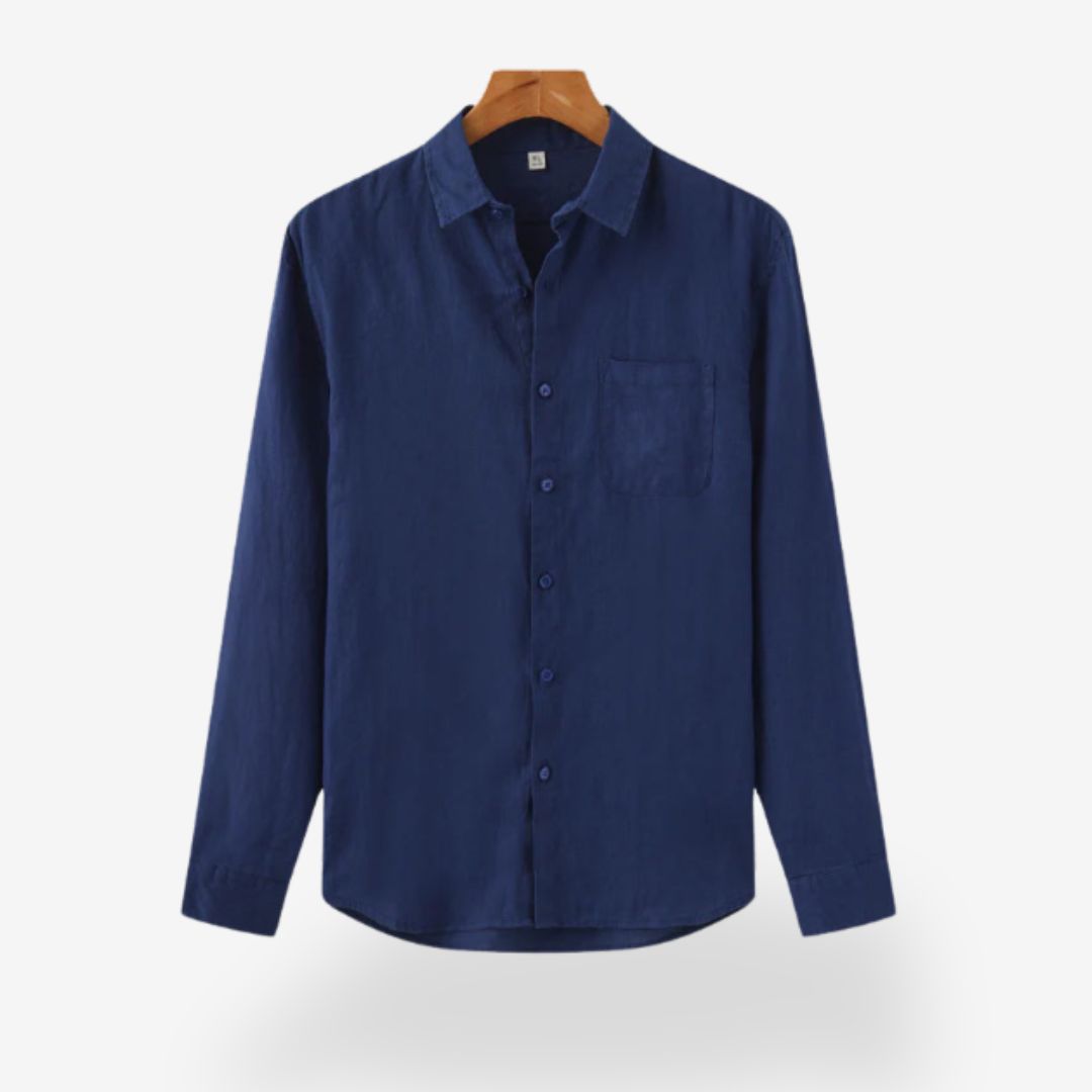Men’s Casual Long Sleeve Linen Shirt – Lightweight & Breathable Summer Shirt