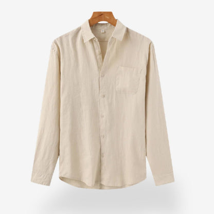 Men’s Casual Long Sleeve Linen Shirt – Lightweight & Breathable Summer Shirt