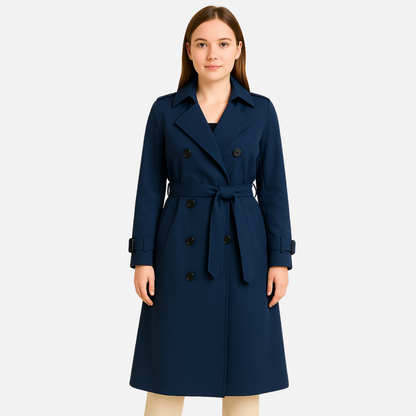 Women’s Classic Trench Coat – Long Belted Overcoat