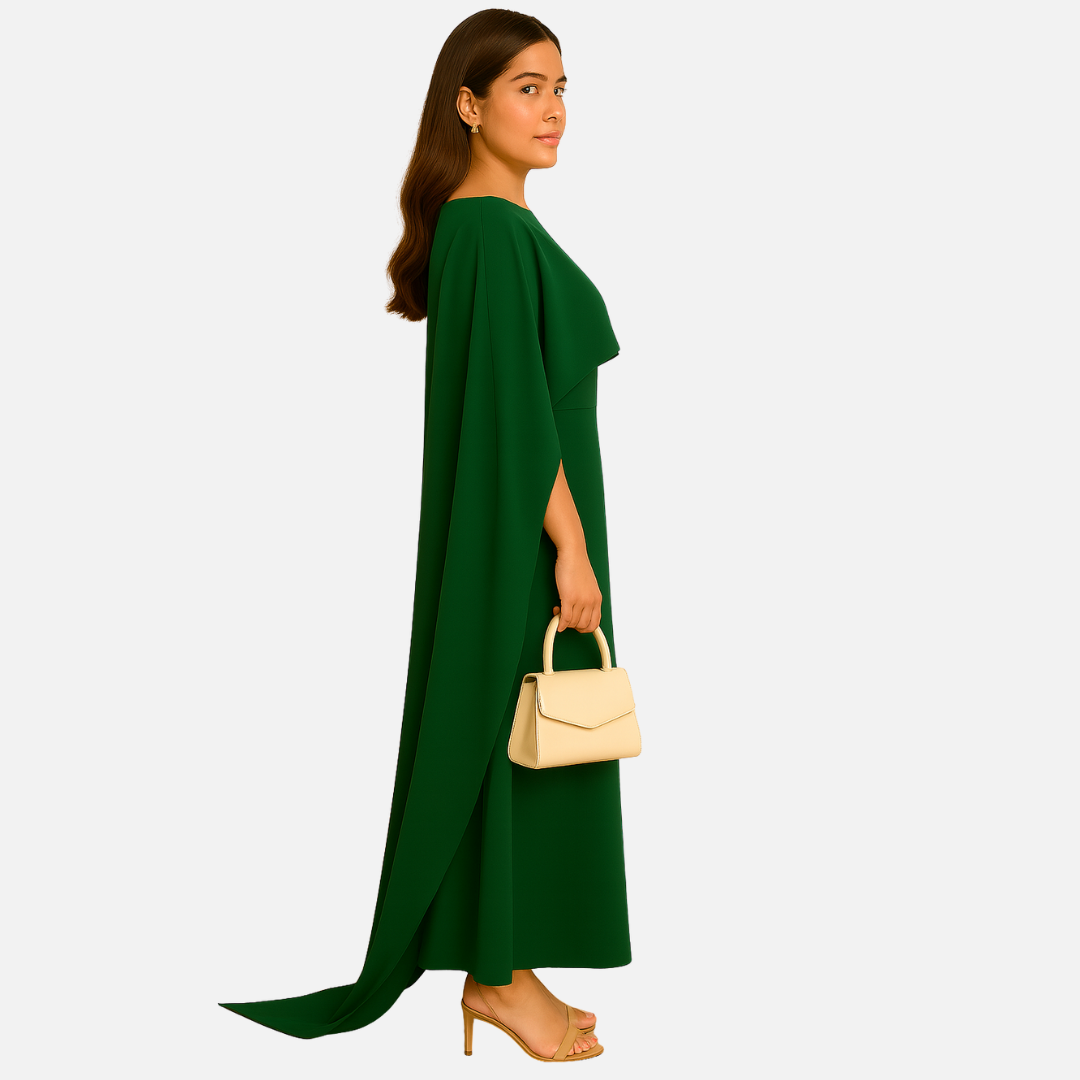 Women’s Elegant Cape Maxi Dress