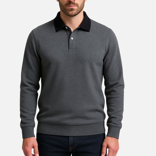 Long Sleeve Polo Sweatshirt – Casual Pullover