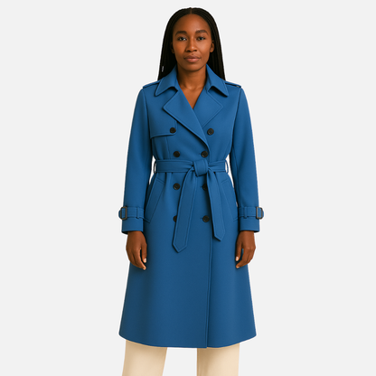 Women’s Classic Trench Coat – Long Belted Overcoat