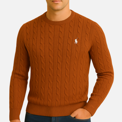 Men’s Cable Knit Sweater – Classic Pullover