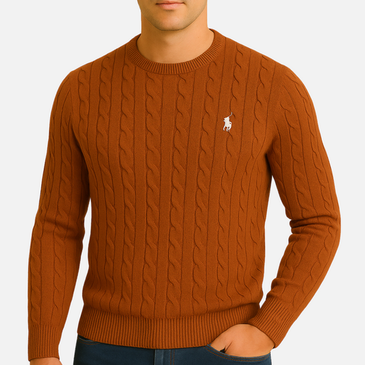 Men’s Cable Knit Sweater – Classic Pullover