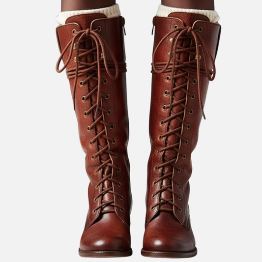 Women's Vintage Lace Up Leather Boots