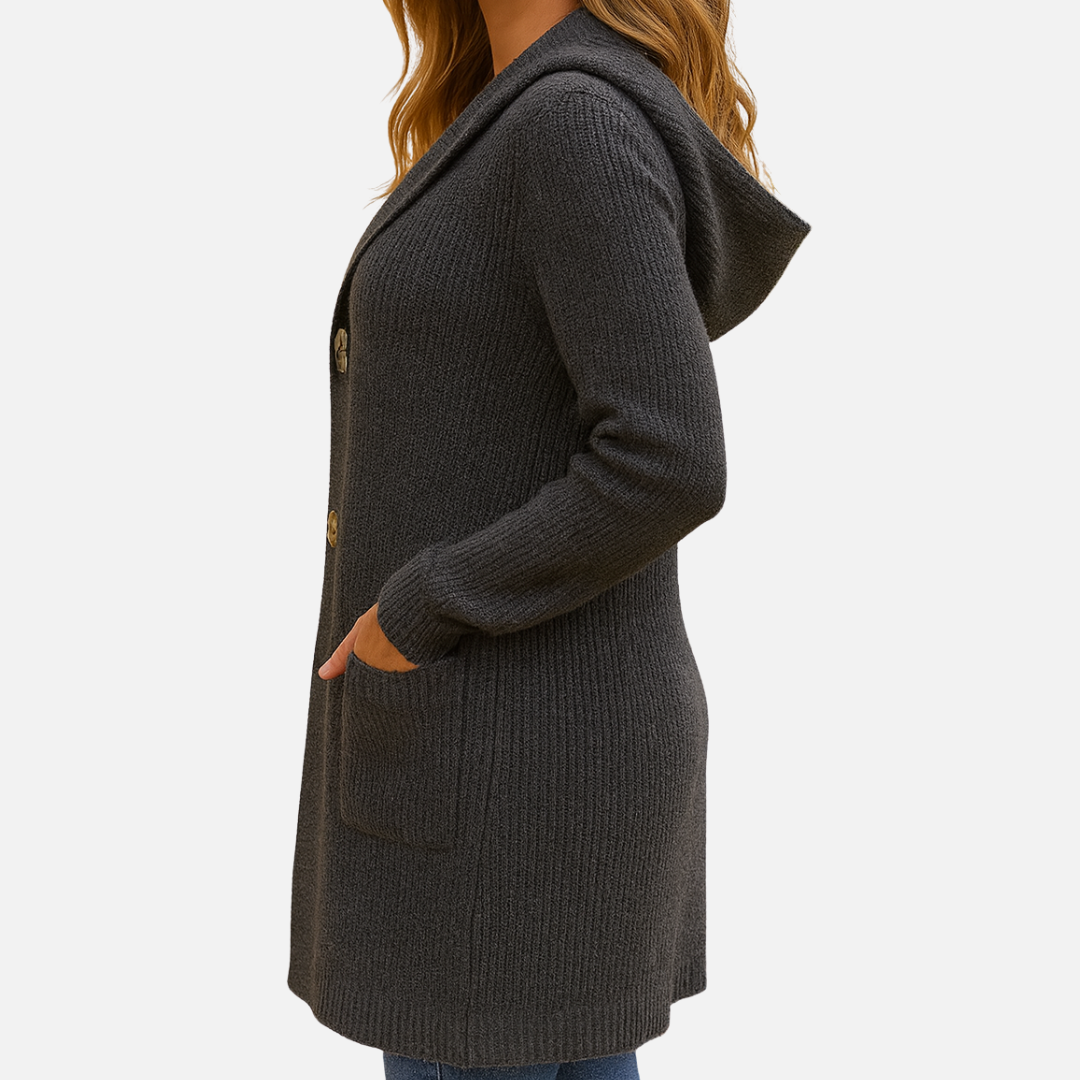 Women’s Long Knit Hooded Cardigan