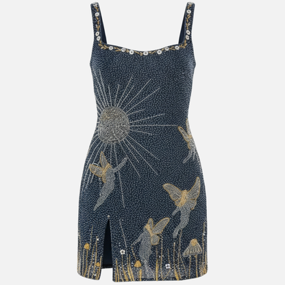 Women’s Shimmering Mini Dress – Sleeveless Party Dress