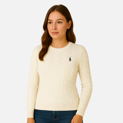 Women’s Cable Knit Sweater – Classic Pullover