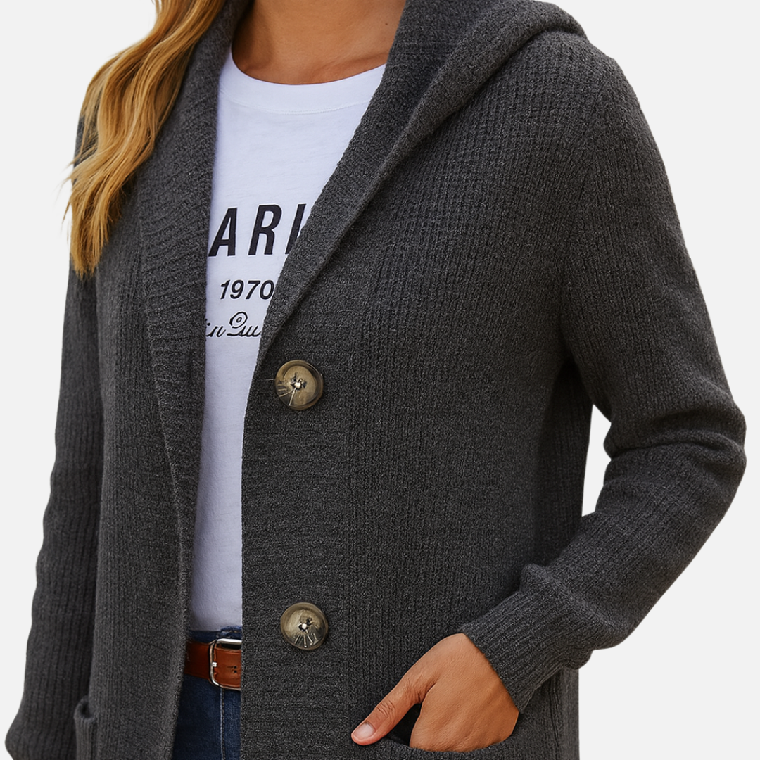 Women’s Long Knit Hooded Cardigan