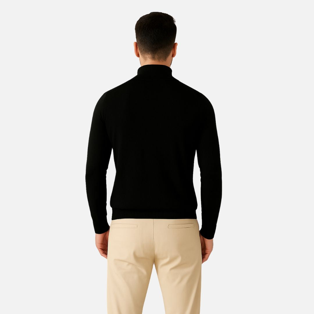 Men's Cotton Quarter-Zip Sweater - Slim Fit Boss Zipper