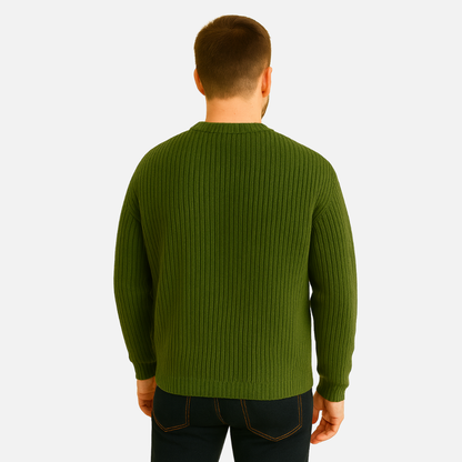 Men's Ribbed Knit Sweater - Classic Warm Pullover