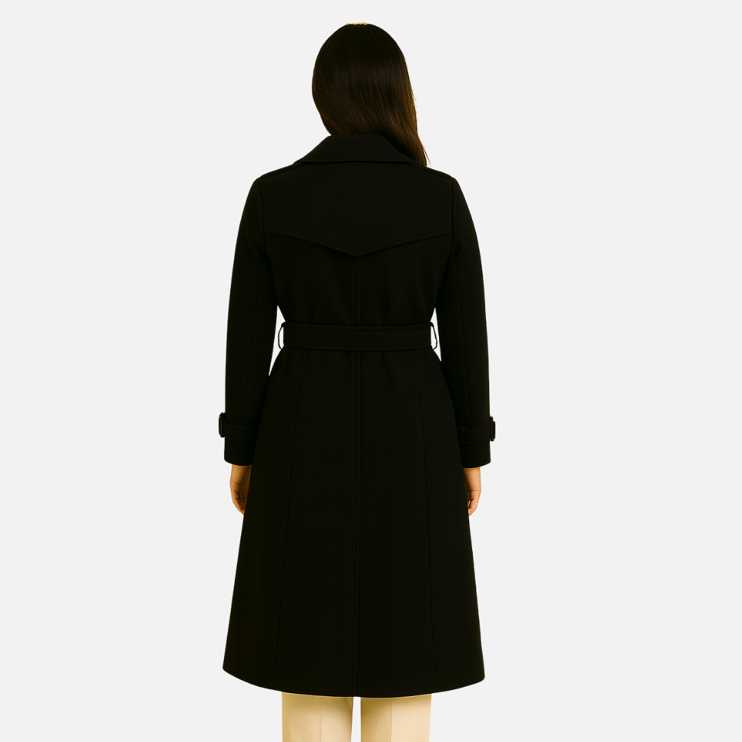 Women’s Classic Trench Coat – Long Belted Overcoat