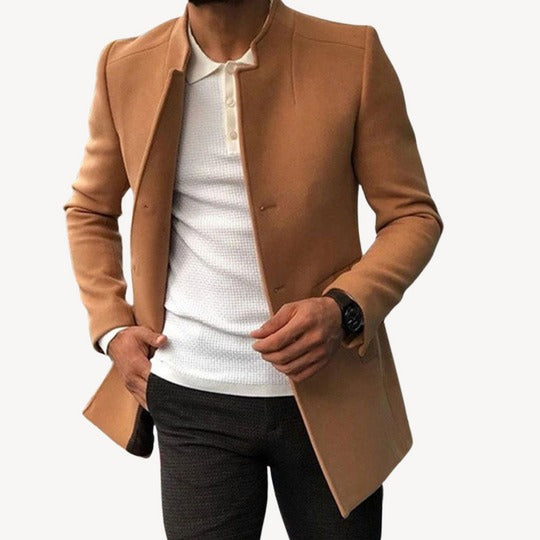 Men’s Slim Fit Wool Blend Coat – Classic & Elegant Tailored Outerwear
