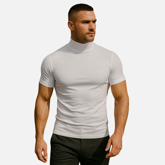 Men's Slimfit Turtleneck T-Shirt with Stretch