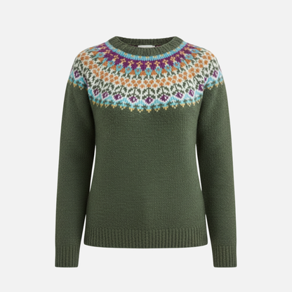 Women’s Nordic Knit Sweater – Wool Pullover